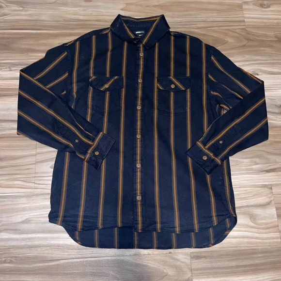 Striped Long Sleeve Button Down Shirt - Picture 1 of 3